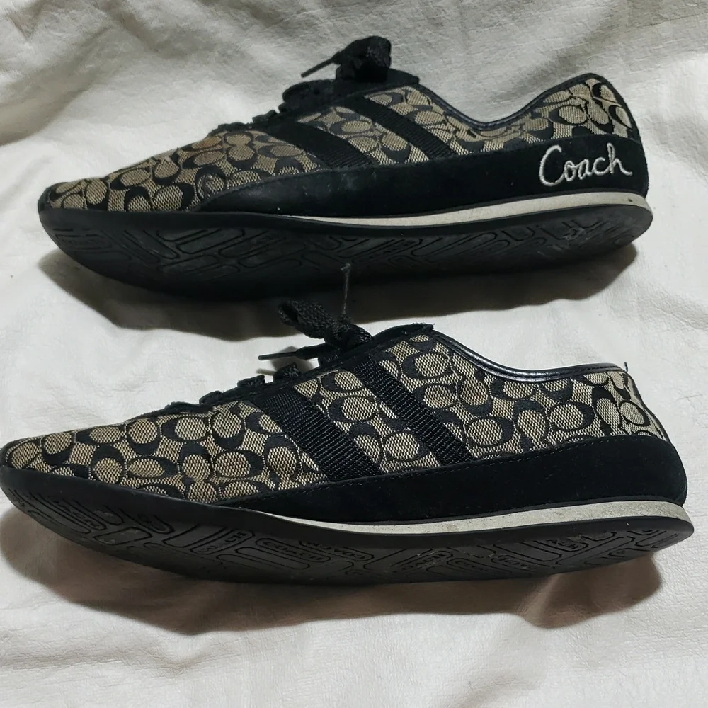 Coach Tania Monogram Canvas and Suede Sneakers - Picture 5 of 5